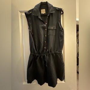 Linen Black Romper Size L